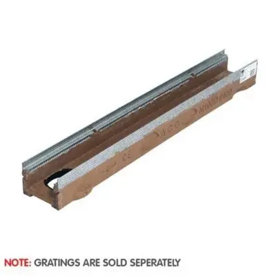 ACO MultiDrain M100DS Vienite D400 Paslanmaz Çelik Rails Shallow Kanal Drenaj Çıkışlı - 1000 mm