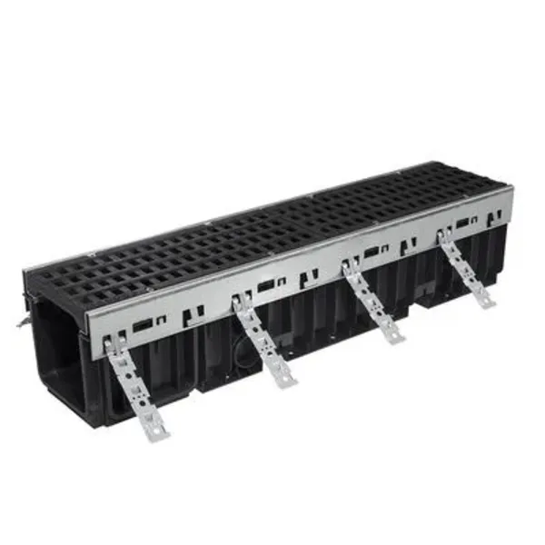 DekDrain Cetus D400 HDPE Kanal Drenaj 75/110 mm Alt Çıkış ve Döküm Demir Izgara - 1 m Uzunluk