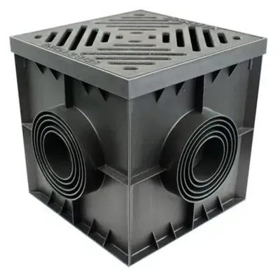 DekDrain Toplama Haznesi (300 mm x 300 mm) Sifonlu ve Döküm Demir Izgaralı