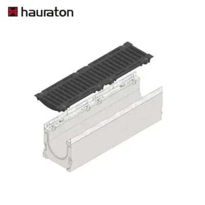 Hauraton Faserfix SUPER 200 F900 Kanal ve F900 Cıvatalı Sfero Döküm Demir Yarıklı Izgara — 1000 mm