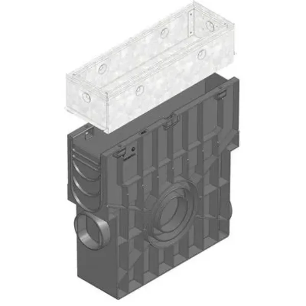 Hauraton Paverslot Paslanmaz Çelik Kanal Asimetrik Toplama Ünitesi — D400