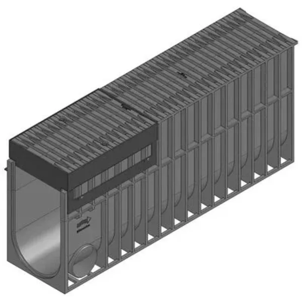 Hauraton Recyfix Monotec 200 Kanal Drenaj D400 Fibretec HeelSafe Izgaralı Erişim Ünitesi (Bordür Montajı) - 200 mm x 450 mm