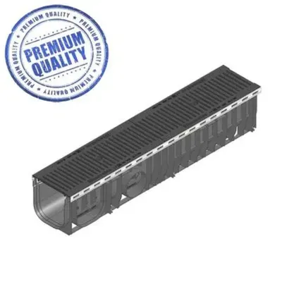 Hauraton Recyfix PLUS 150 HeelSafe Sfero Döküm Demir Izgaralı Kanal Drenaj — 1000 mm C250