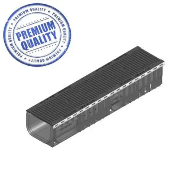 Hauraton Recyfix PLUS 200 HeelSafe Sfero Döküm Demir Izgaralı Kanal Drenaj — 1000 mm C250