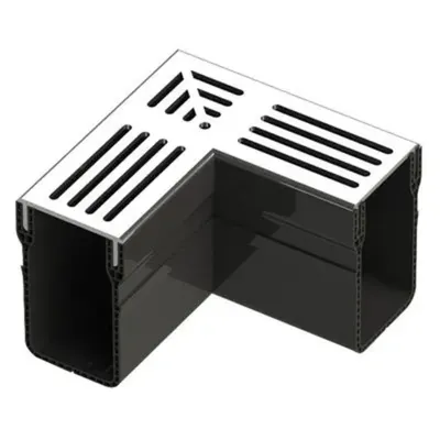 Polydrain A15 Eşik Kanal Drenajı Gümüş Alüminyum Köşe Ünitesi