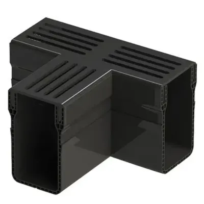 Polydrain A15 Eşik Kanal Drenajı Siyah Alüminyum T Bağlantısı