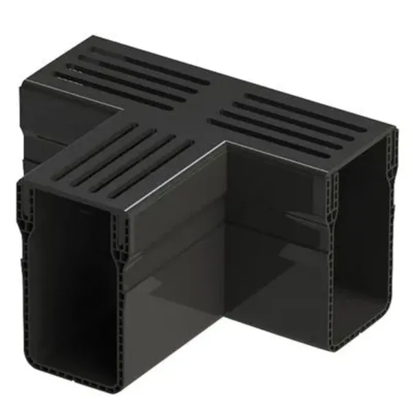 Polydrain A15 Eşik Kanal Drenajı Siyah Alüminyum T Bağlantısı